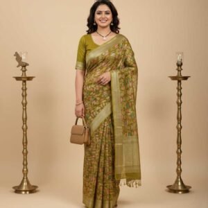 Mustard Georgette Saree