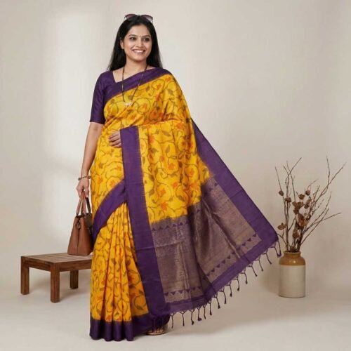 Mustard Kanjivaram Pure Silk Saree