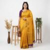 Mustard Purple Banarasi Pure Silk Saree