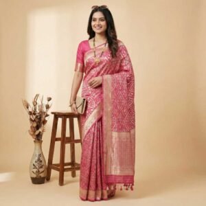 Peach Color Georgette Saree