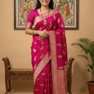 Pink Dola Silk Saree