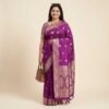 Purple Banarasi Pure Silk Saree