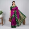 Purple Green Banarasi Pure Silk Saree