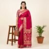 Rani Pink Banarasi Pure Silk Saree