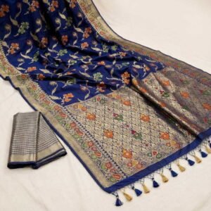 Royal Blue Banarasi Pure Silk Saree