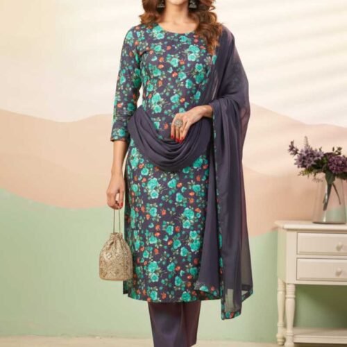 Sea Green Cotton Stitched Suit