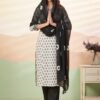 White Jamdani Stitched Suit