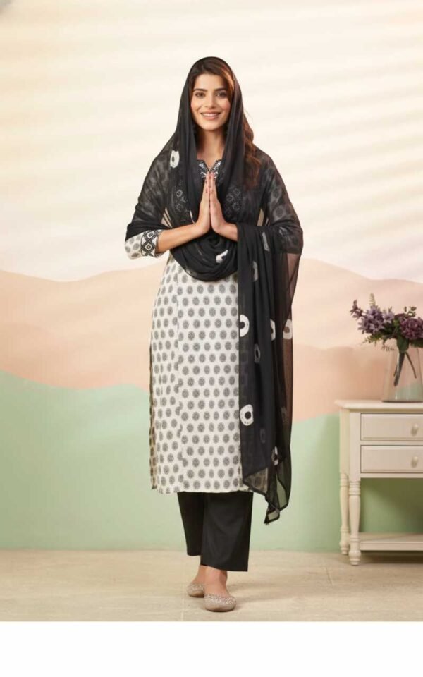 White Jamdani Stitched Suit