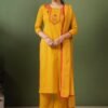 Mustard Cotton Stitched Suit