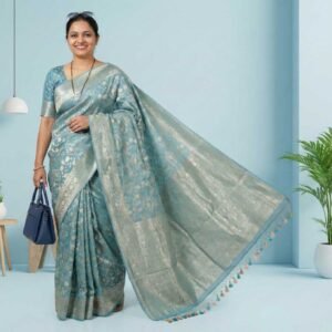 Sky Blue Georgette Saree