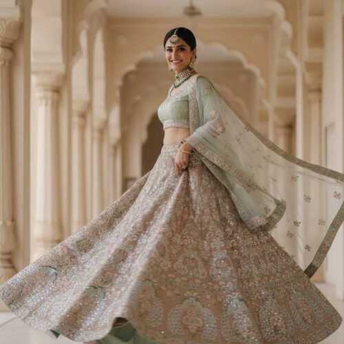 Pista Green Lehenga