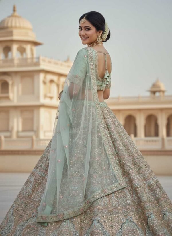 Pista Green Lehenga