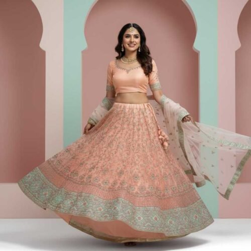 Radiating Orange Lehenga