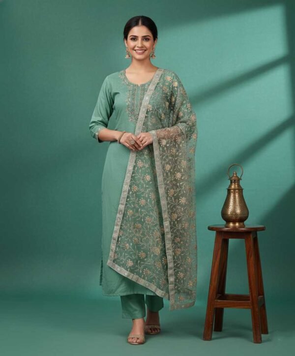 Pastel Green Unstitched Suit