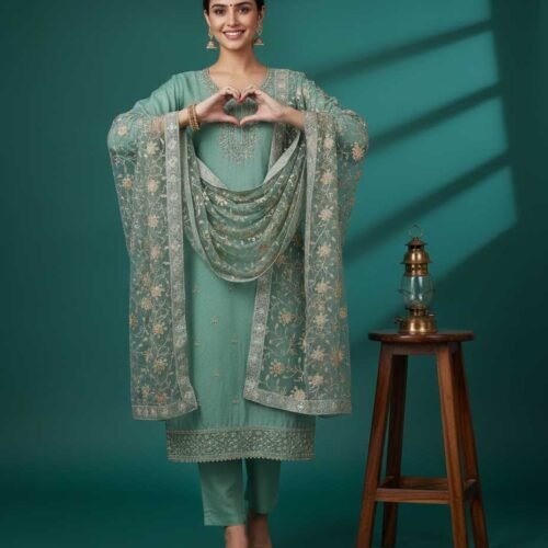 Pastel Green Unstitched Suit