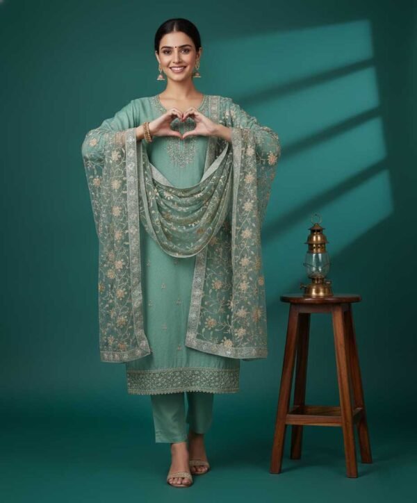 Pastel Green Unstitched Suit