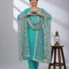 Aqua Blue Unstitched Suit