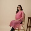 Pink Chikan Kurti