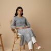 Gray Chikan Kurti