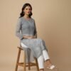 Gray Chikan Kurti