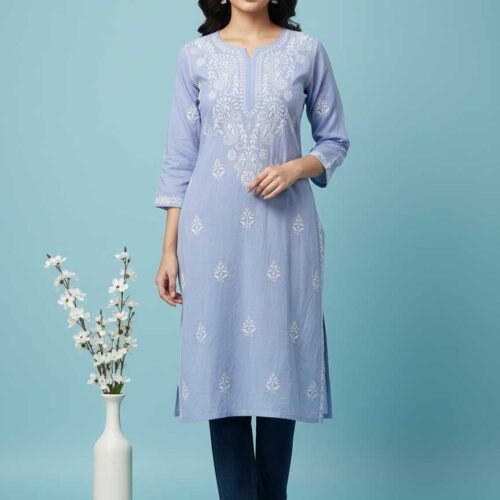 BS002222-1 Purple Chikankari Kurti