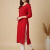 BS002224-10(1) Bright Red Chikan Kurti