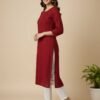 Maroon Chikan Kurti