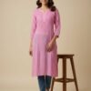 Pink Chikan Kurti