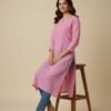 Pink Chikan Kurti