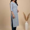 Gray Chikan Kurti