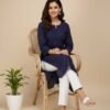Navy Blue Chikan Kurti