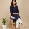 Navy Blue Chikan Kurti