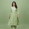 Mint Green Chikan Stitched Suit