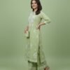 Mint Green Chikan Stitched Suit