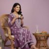 Mauve Chikan Stitched Suit