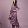Mauve Chikan Stitched Suit