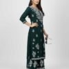 Bottle Green Chikan Stitched Suit