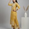 Yellow Chikan Stitched Suit