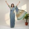 Blue Mul Cotton Saree