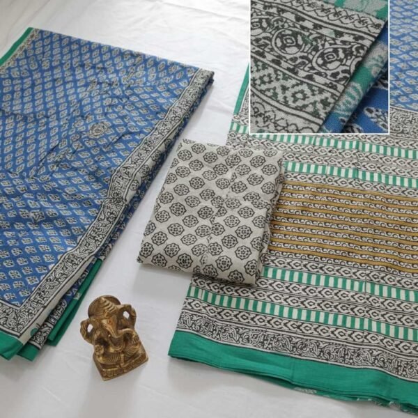 Blue Mul Cotton Saree