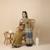 Mustard Yellow Bagru Print Cotton Saree