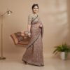 BS002380-5(2) Terracotta Bagru Print Cotton Saree