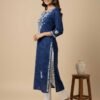BSOS0002-1(1) Navy Blue Chikan Kurti