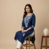 BSOS0002-1(3) Navy Blue Chikan Kurti