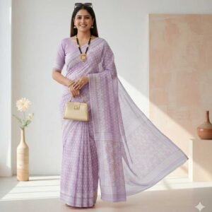 Purple Jamdani Cotton Saree