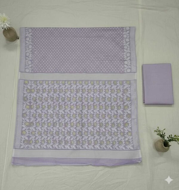 Purple Jamdani Cotton Saree