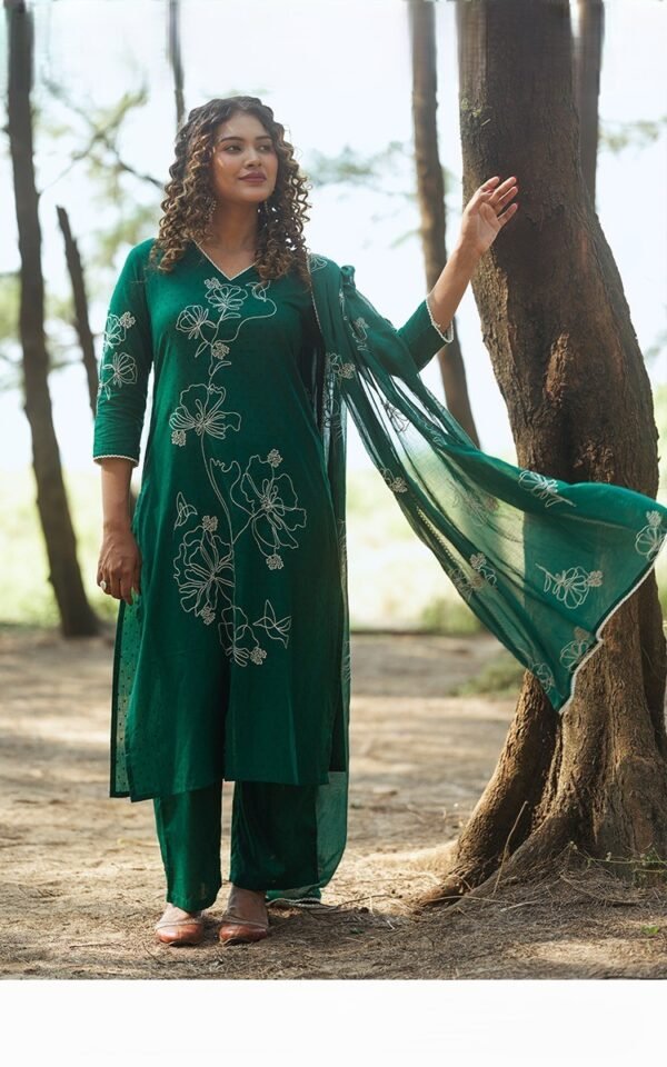 Bottle Green Stitched Suit