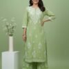Mint Green Chikan Stitched Suit
