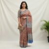 Reddish Brown Mul Cotton Saree Reddish Brown Mul Cotton Saree