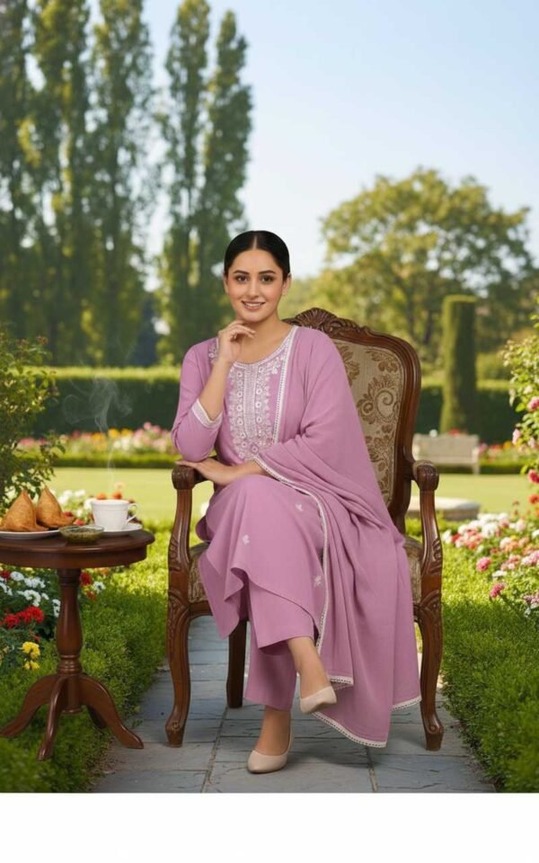 Lavendar Stitched Suit